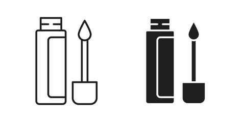 Lip gloss icon concept set. Simple icon collection