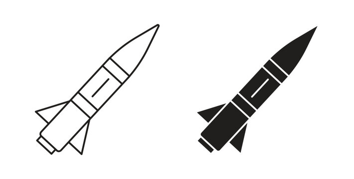 Missile icon concept set. Simple icon collection