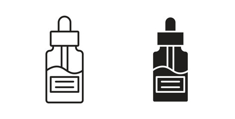 Oil dropper bottle icon concept set. Simple icon collection