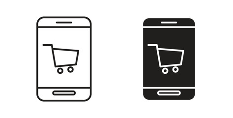 Online shopping icon concept set. Simple icon collection