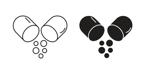 Open Capsule icon concept set. Simple icon collection