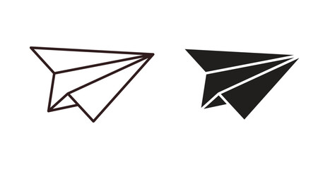 Paper plane icon concept set. Simple icon collection