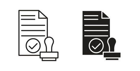 Permit icon concept set. Simple icon collection