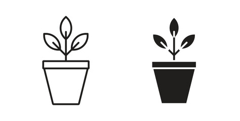Plant Pot icon concept set. Simple icon collection