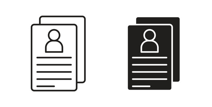 Resume icon concept set. Simple icon collection