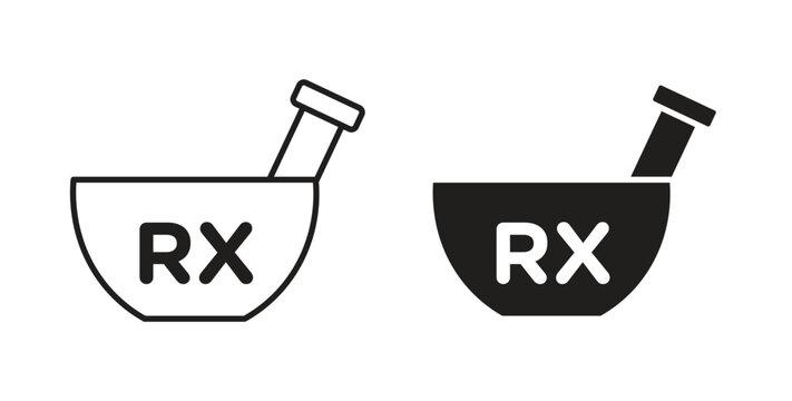 RX icon concept set. Simple icon collection