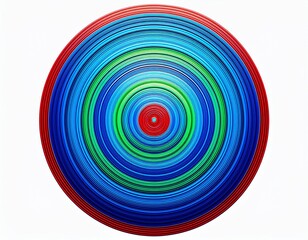 concentric blue circles with red and green gradient border isolated on a white background