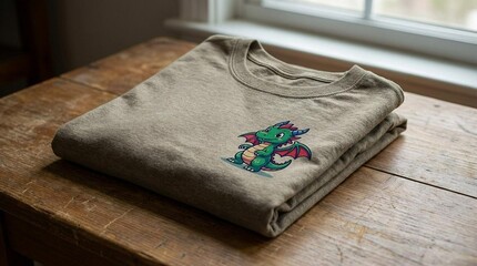 Kids Cotton T-Shirt With Cute Dragon Graphic – Cinematic Apparel Scene