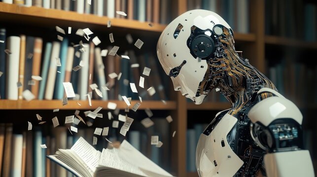 Artificial Intelligence in Document Analysis, portraying machine learning algorithms extracting data from unstructured documents