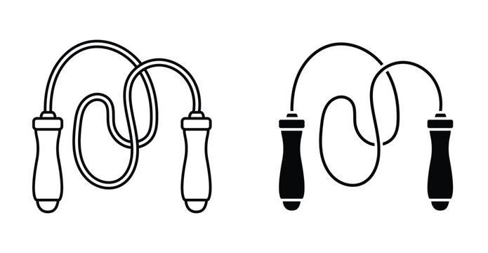Jump rope icon. Line with editable stroke and flat for Web