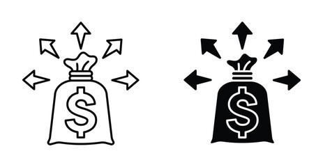 Liquidity icon. Line with editable stroke and flat for Web