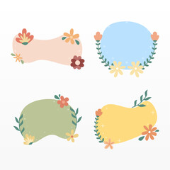 Spring Floral Badge Label Collection