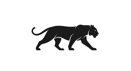 Obraz premium Black Panther Silhouette - A Powerful and Elegant Feline Illustration.
