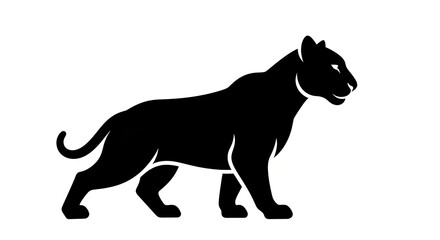 Obraz premium Black Panther Silhouette Standing Profile View.