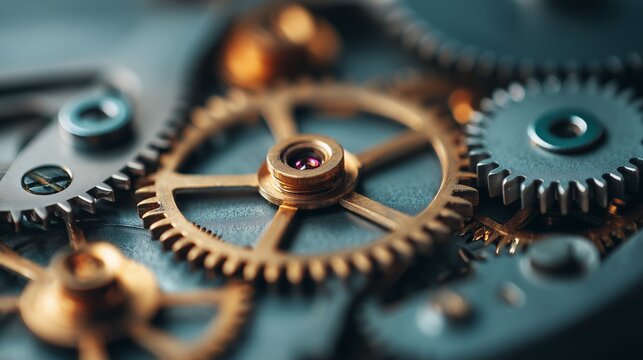 Intricate Gears and Clockwork Mechanisms Showcasing the Elegance of Timekeeping in Fine Craftsmanship and Engineering Design - Powered by Adobe