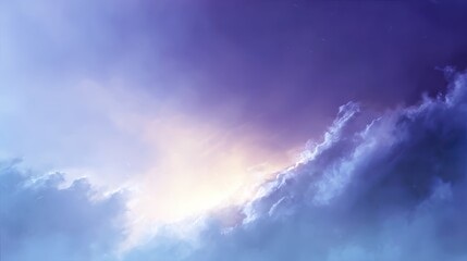 Obraz premium A serene gradient of purple and blue clouds at dusk.