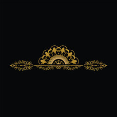 Mandala florid luxury golden vintage element decorative clip art
