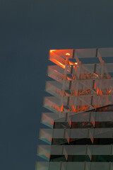 Modern building top with orange beacon