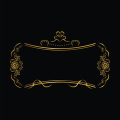 Vintage gold frame ornament decorative element isolated eps 10