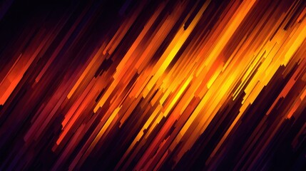 Vibrant abstract lines in shades of orange and yellow against a dark background.