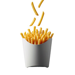 french fries on a white background