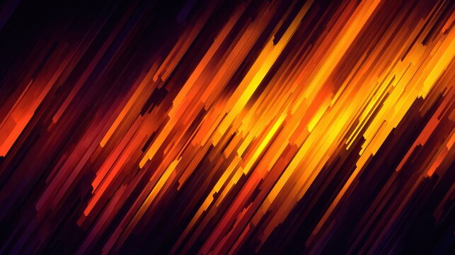 Vibrant abstract lines in shades of orange and yellow against a dark background. - Powered by Adobe