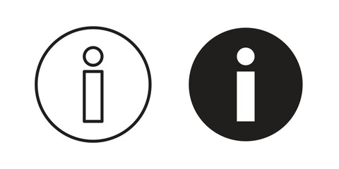 Info icon set. Outline symbol editable.