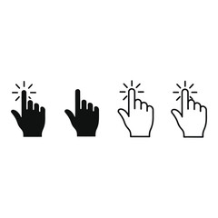 Obraz premium Collection of hand cursor icons indicating a click action