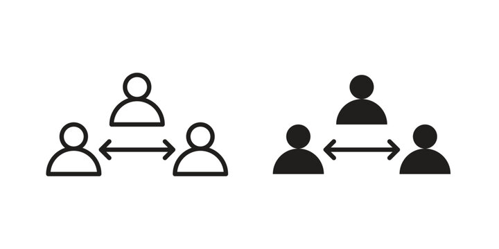 Mediator icon set. Outline symbol editable.