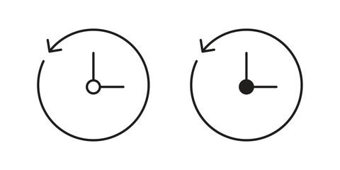 Past time icon set. Outline symbol editable.