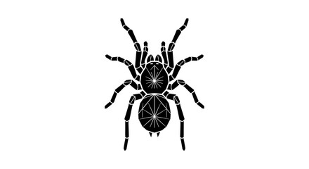 Obraz premium Black spider illustration on white background, arachnid art.