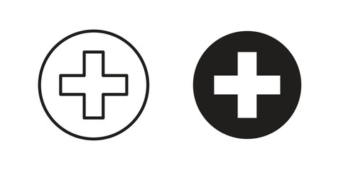 Fototapeta premium Plus icon set. Outline symbol editable.