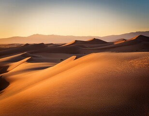 desert sand dunes at sunrise calm tones and soft light