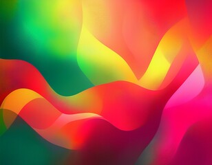 abstract blurry red green pink and yellow shapes background