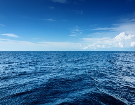 vast ocean horizon under a tranquil blue sky - Powered by Adobe