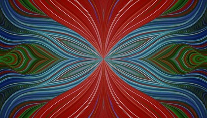 symmetrical abstract with red blue and green image