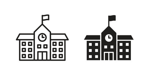 Fototapeta premium school icon set. Outline symbol editable.