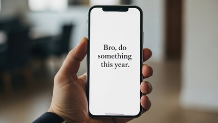 Get motivated now with a phone reminder to achieve your goals this year, inspiring action and success, encouraging focus and determination now