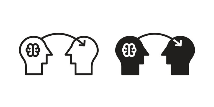 Share thoughts icon set. Outline symbol editable.