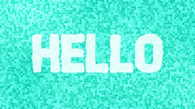 Hello swimming pool text summer fun greeting