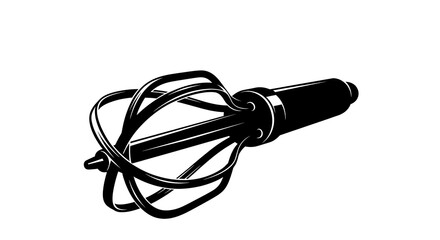 Black Whisk Attachment for Electric Mixer Isolated on White Background.