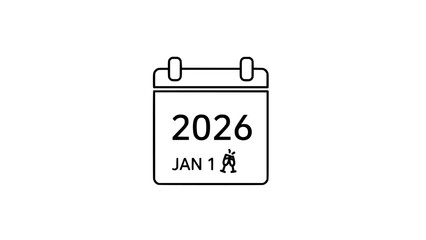 2026 New Year Calendar Icon Representing Future Planning and Dates