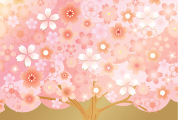 桜　和柄　年賀状　背景	