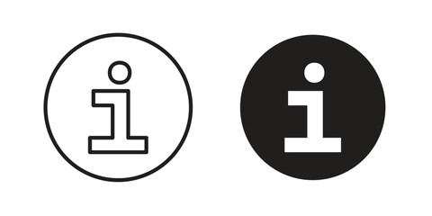 Info icon flat and stroke collection for ui ux work.