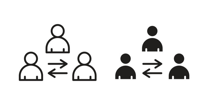 Mediator icon flat and stroke collection for ui ux work.