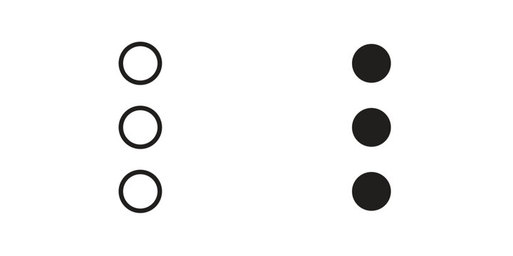 Menu dots icon flat and stroke collection for ui ux work.