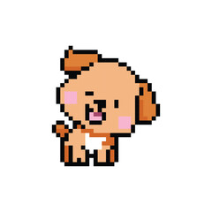 Cute dog character illustration pixel art graphic