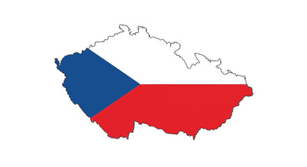 Czech Republic Flag A patriotic emblem in the shape of the nation, celebrating national identity and heritage
