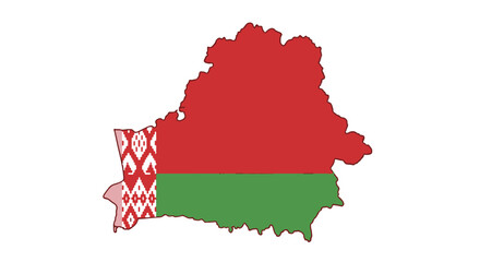 Belarusian Flag A Detailed Illustration of the National Symbol in a Simple Outline with Symbolic Coloring