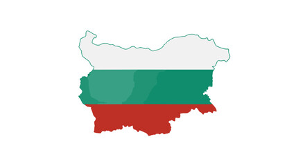 Obraz premium Stylized Representation of the Bulgarian Flag Within the Country's Geographical Contours – A Patriotic Emblem